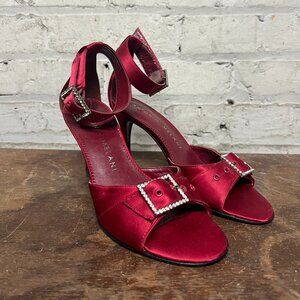 Antonio Melani Burgundy Heels with Ankle Strap - Size 6